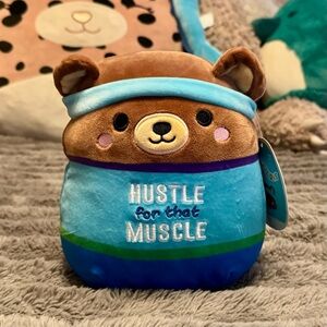 NWT Kellytoy Squishmallow 8" Omar the Brown Bear Wellness Squad